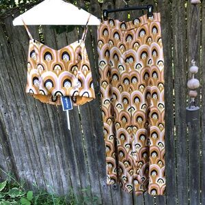 House of Harlow 1960 Multicolor Wide Leg Pants & Top Set